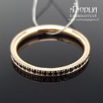 Raudono aukso žiedas su juodais deimantais