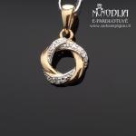 Auksinis pakabukas su akmenukais