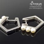 Sidabriniai auskarai su perlais