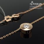 Raudono aukso grandinėlė su deimantu