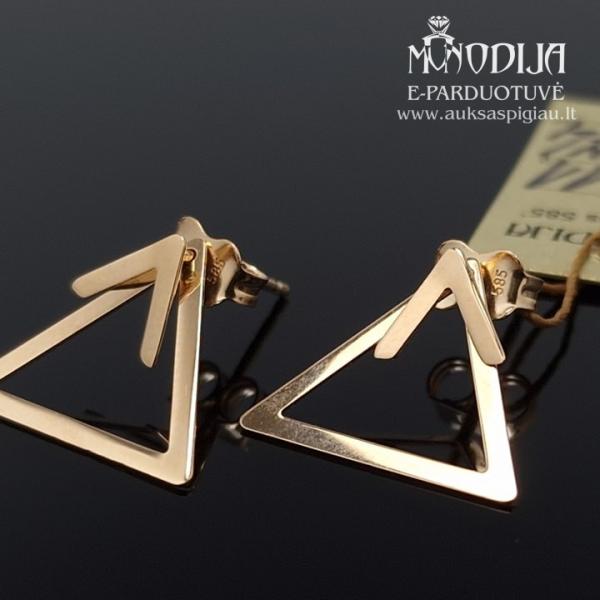 Trikampiai auksiniai auskarai