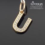 Auksinis pakabukas raidelė U