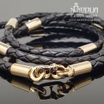 Geltono aukso grandinėlė su oda