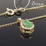 Su briliantais ir smaragdu auksinė grandinėlė