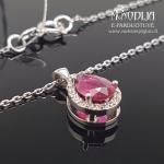 Su rubinu ir briliantais auksinė grandinėlė