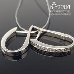 Balto aukso auskarai su briliantais