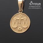 Svarstyklės auksinis pakabukas