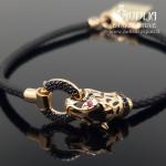 Auksinė apyrankė su oda Pantera