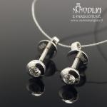 Balto aukso auskarai su briliantais