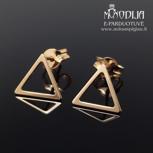 Auksiniai auskarai Trikampiai