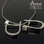 Balto aukso auskarai su briliantais