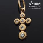 Kryželis auksinis pakabukas