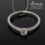 Su briliantu balto aukso žiedas