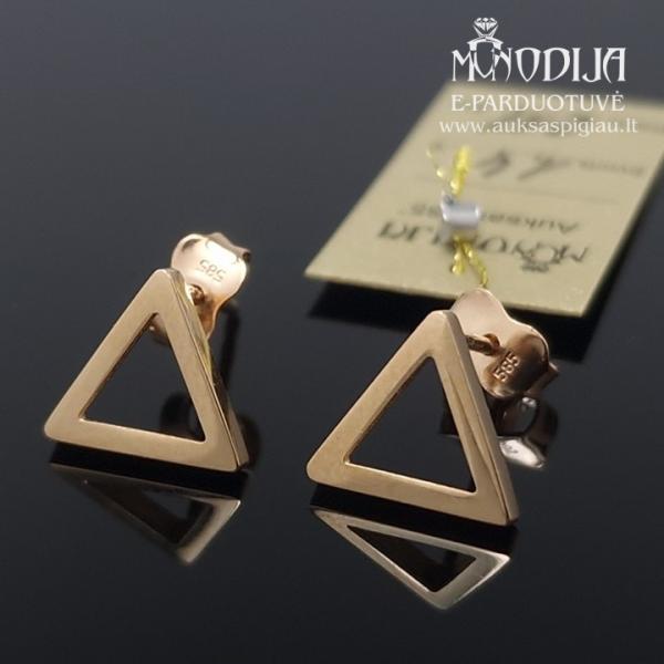 Auksiniai auskarai Trikampiai