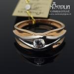 Auksinis žiedas su baltu auksu