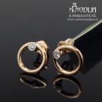 Auksiniai auskarai su briliantais