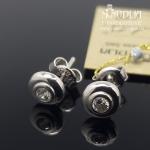 Balto aukso auskarai su akmenukais