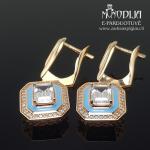 Kabantys auksiniai auskarai su akmenukais