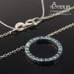 Balto aukso grandinėlė su briliantais