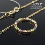 Geltono aukso grandinėlė su briliantais