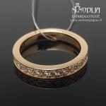 Raudono aukso žiedas su briliantais