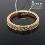 Raudono aukso žiedas su briliantais