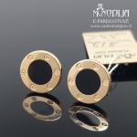 Auksiniai auskarai su juodomis akutėmis