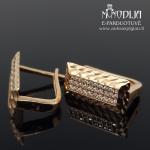 Auksiniai auskarai su baltomis akutėmis