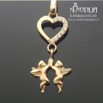 Auksinis pakabukas Angeliukai