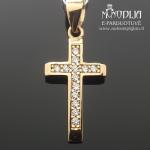 Auksinis pakabukas Kryžiukas su akutėmis