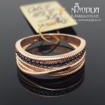 Auksinis žiedas su juodomis akutėmis