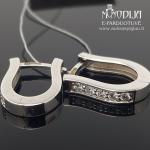 Balto aukso auskarai su briliantais