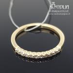 Geltono aukso žiedas su briliantais