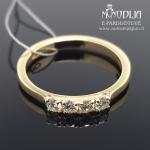 Geltono aukso žiedas su briliantais