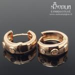 Auksiniai auskarai rinkės su akutėmis