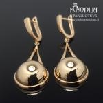 Kabantys auksiniai auskarai burbulai