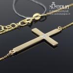 Auksinė grandinėlė su Kryželiu ir briliantu