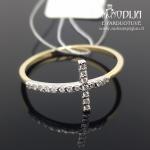 Geltono žiedas su briliantais