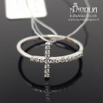 Balto aukso žiedas su briliantais