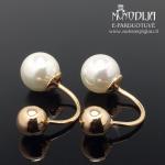 Auksiniai auskarai su perlais