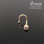 Auksinis auskaras į nosį su akute