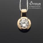 Auksinis pakabukas su balta akute