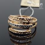 Auksinis žiedas su baltu auksu