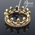 Geltono aukso žiedas su briliantais Karūna