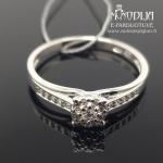 Balto aukso žiedas su briliantais