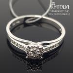 Balto aukso žiedas su briliantais