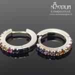 Balto aukso auskarai su safyrais