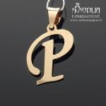 Auksinis pakabukas raidelė P
