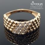 Platus auksinis žiedas su akutėmis