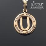 Auksinis pakabukas raidelė U